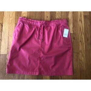 NWT Croft & Barrow Size L Cotton Blend Skirt Elastic Waist Pockets Watermelon